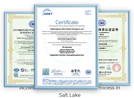 ソルトレイクにおけるリチウム抽出プロセスに関する技術サービスおよび関連管理活動